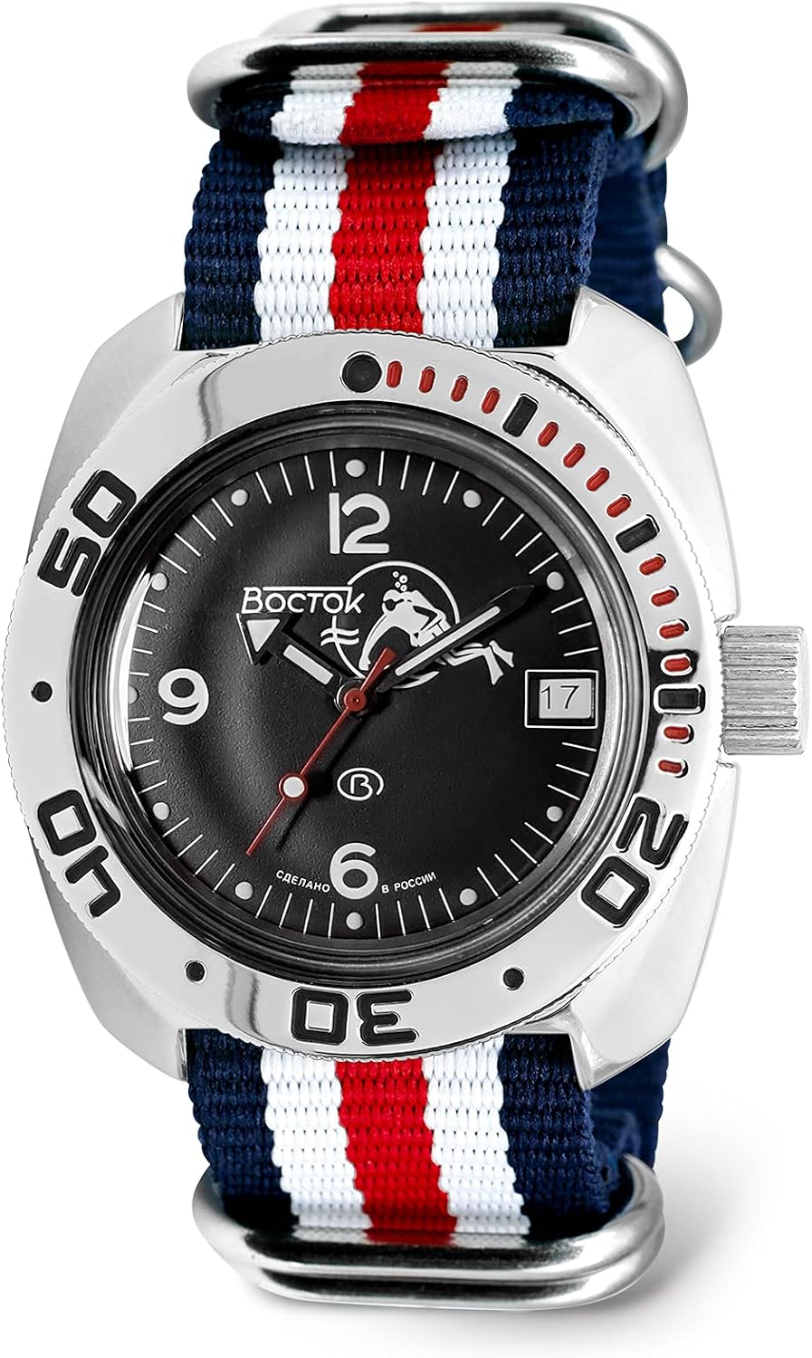 VOSTOK | Scuba Dude Amphibian Automatic Self-Winding Russian Diver Wrist Watch | WR 200 m | Amphibia 710634 |Fashion | Business | Casual Men's Watches