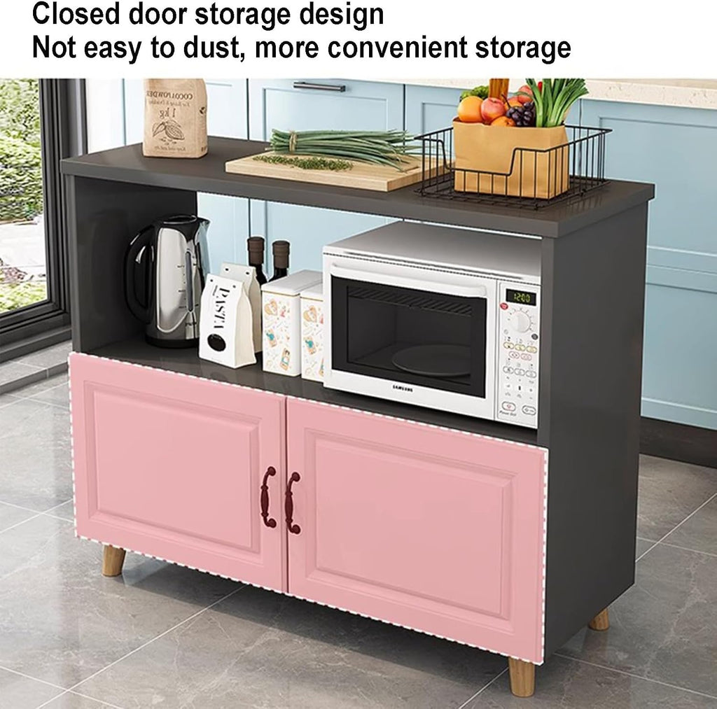 Kitchen Organizer Shelf, Heavy Duty Oven Stand Free Standing Kitchen Storage Shelf Rack Kitchen Baker's Rack with Storage (White 70x40x80cm)