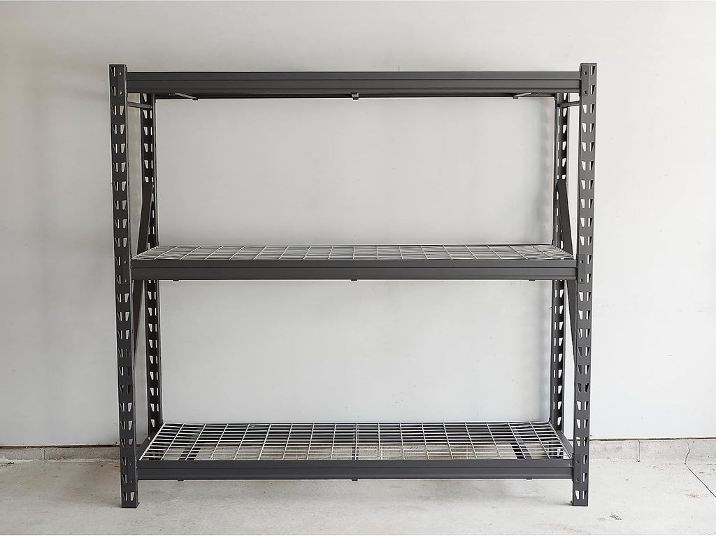 Ironton Industrial Shelving Rack, 3 Storage Shelves Steel Construction 3-Tier Rack with 2000-Lb Load Capacity Per Shelf, Garage Storage Rack