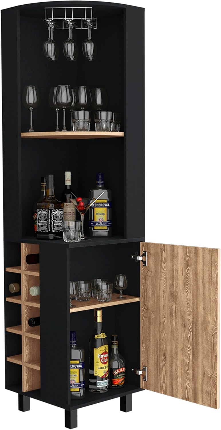 71' Freestanding Storage Cabinet, Kitchen Storage Bakers Rack with Wine Cubbies, Utility Food Cupboard with Stemware Racks for Dining, Multi