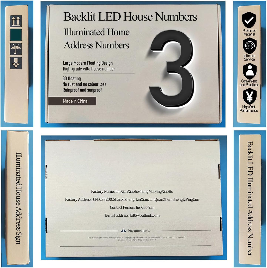 20 Inch Backlit LED Illuminated Home Address Numbers Make An Distinctive Impression Modern Lighted House Numbers For Outside Metal House Address Signs,2