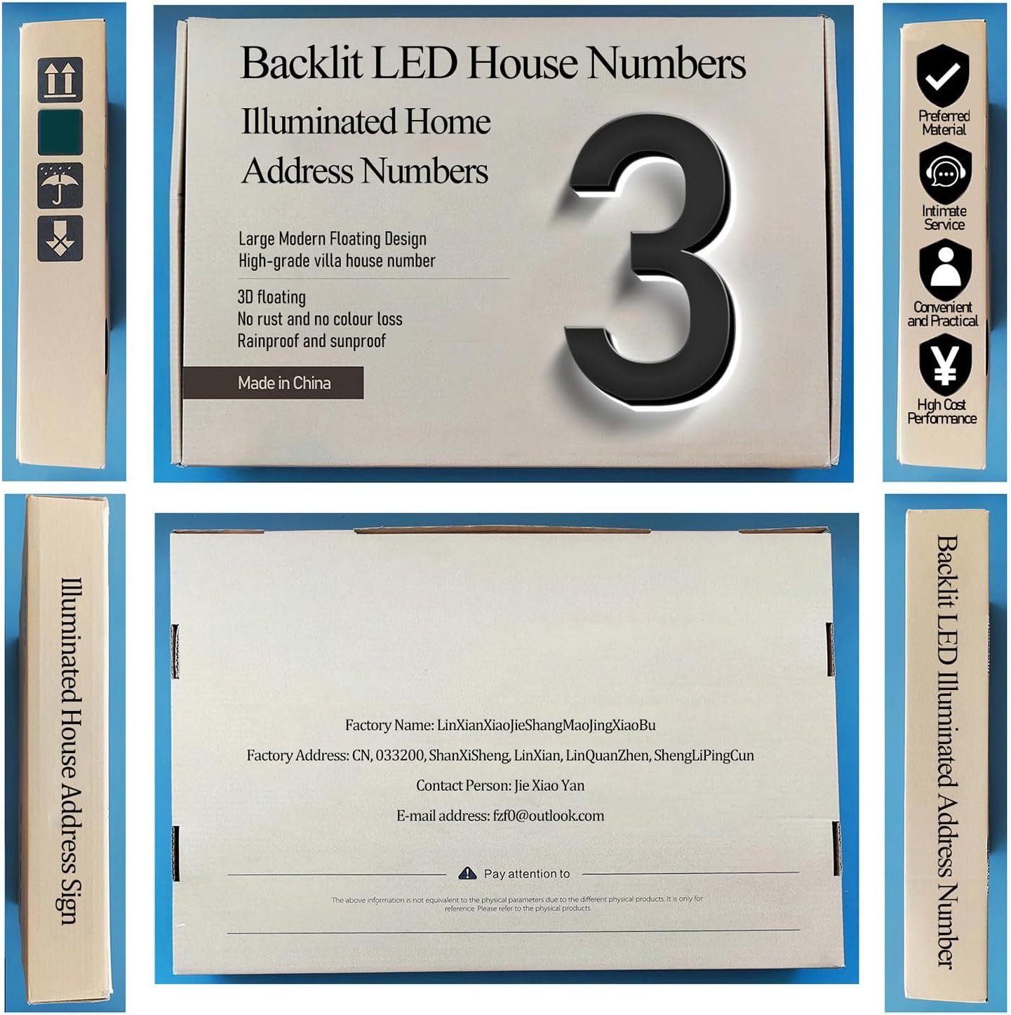 16 Inch Backlit LED Illuminated Address Signs For House Hand-polished Address Numbers For House Modern Large Lighted Metal House Numbers For Outside,Y