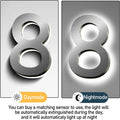 Backlit LED House Numbers For Outside 20', Modern Illuminated Home Address Numbers, Large Metal Lighted Address Numbers Signs For House, Brushed Silver, White Light,2