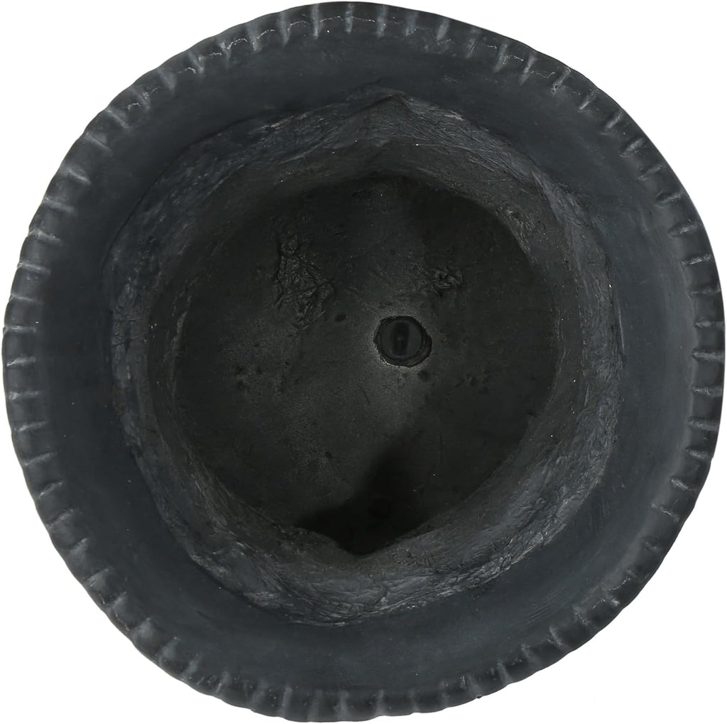 Antique Black Magnesium Oxide Urn Planter, Elegant Decorative Outdoor Garden Patio or Indoor Vase, Ready to Use, 17.3L x 17.3W x 24H Inches