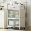 5 -Tier Kitchen Hutch with Flip Door Cabinet, Bakers Rack with Drawers, Coffee Cabinet Bar, Microwave Cart with Brakeable Casters, Pantry Cabinets for Kitchen Storage,White,60×102cm/23.6×40in