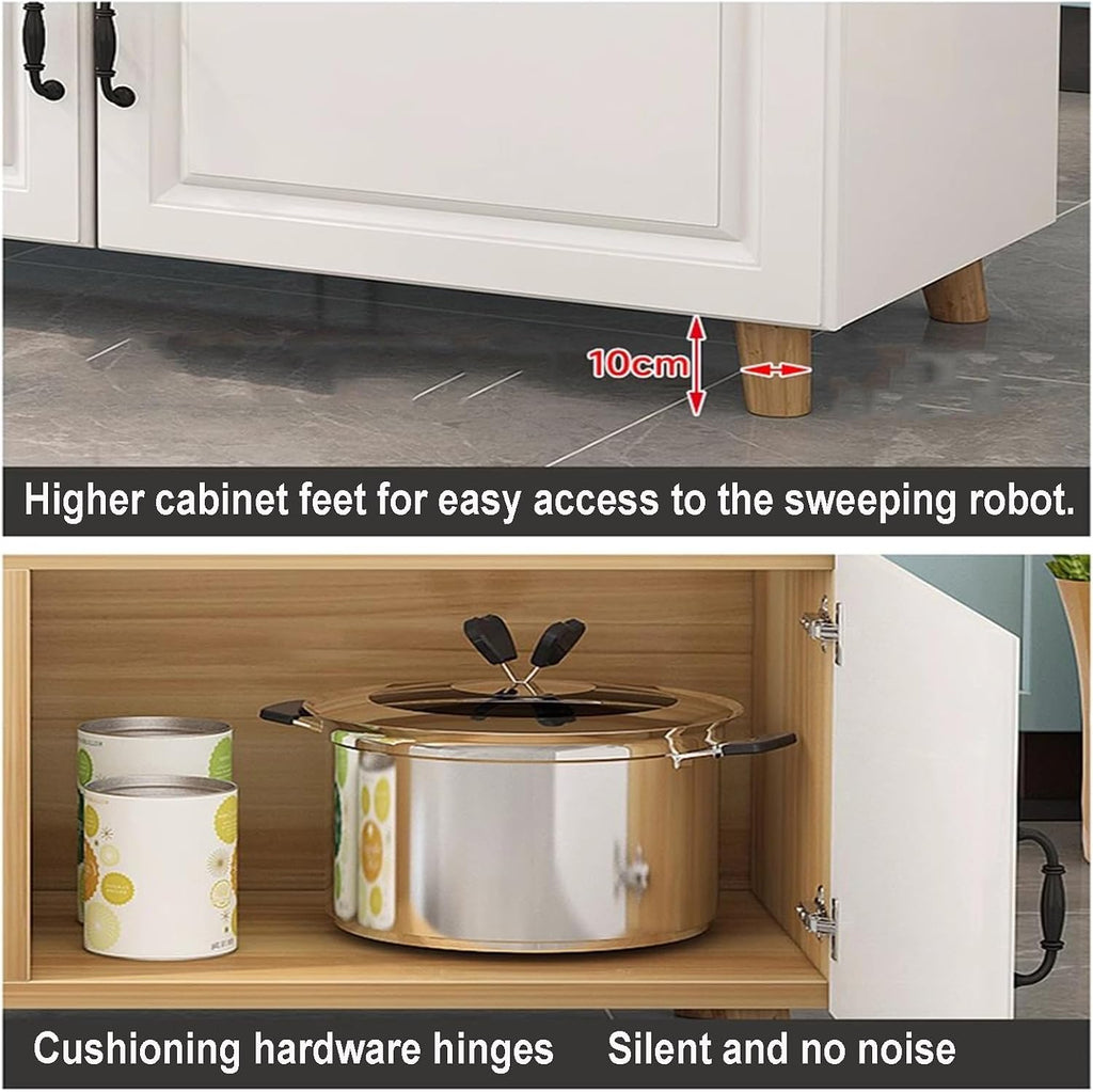 Kitchen Organizer Shelf, Heavy Duty Oven Stand Free Standing Kitchen Storage Shelf Rack Kitchen Baker's Rack with Storage (White 70x40x80cm)