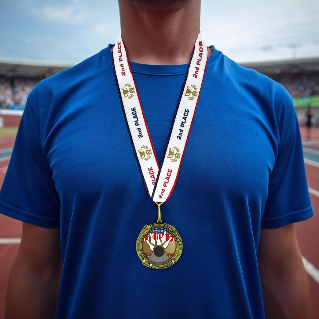 All Quality Bowling Swirling Stars Design Medal - 1st, 2nd, 3rd Place