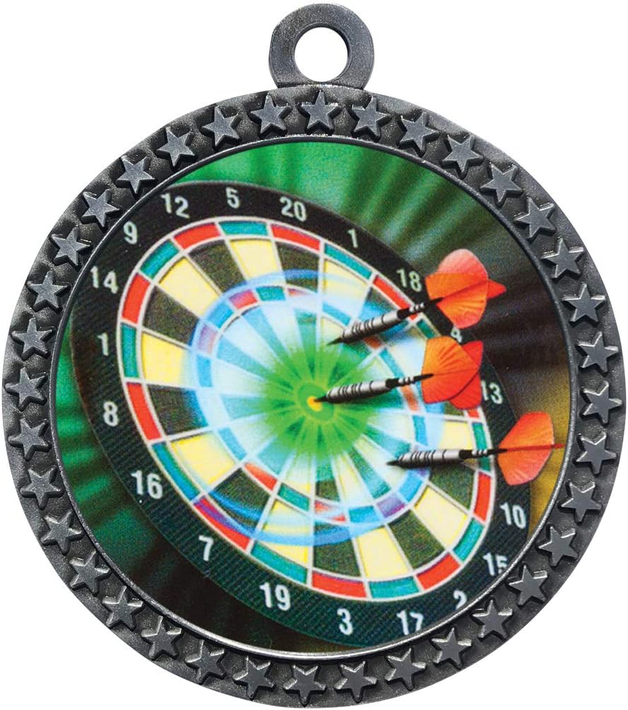 Express Medals Engraved 1 to 50 Packs Engraved Darts Silver Medal Trophy Award with Personalized Custom Text LD212-MY418