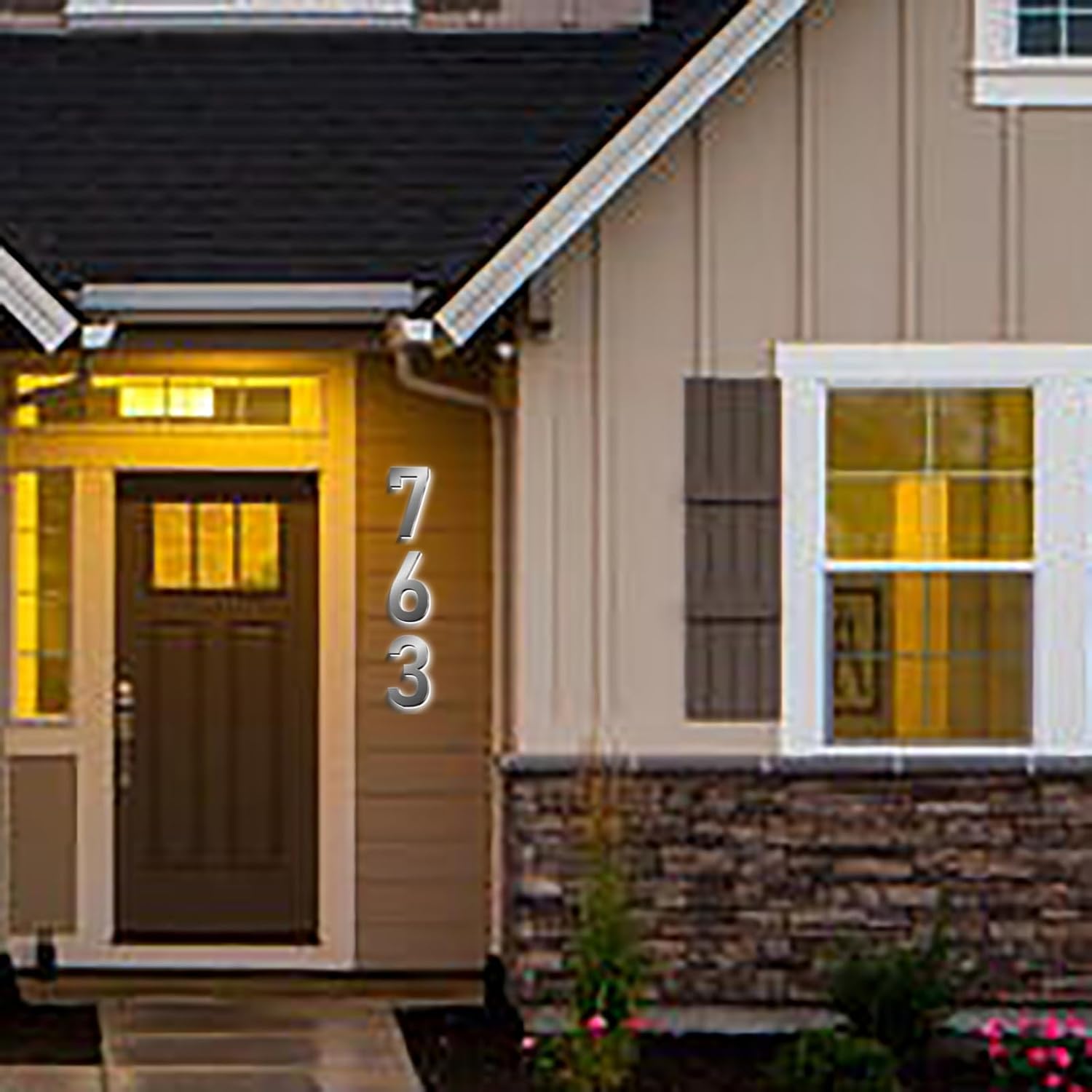 Illuminated Address Sign, House Numbers For Outside LED Illuminated Lighted Address Signs With Waterproof Cover Address Numbers For Street Yard Garden,16 Inch/400mm,T
