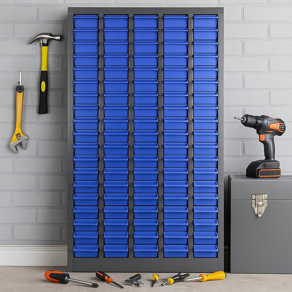 100-Drawer Nut and Bolt Organizer, Small Parts Organizer, Bolt Bin, Metal Storage Cabinet Tool Cabinet with Drawer for Garage, Workshop, Home Office