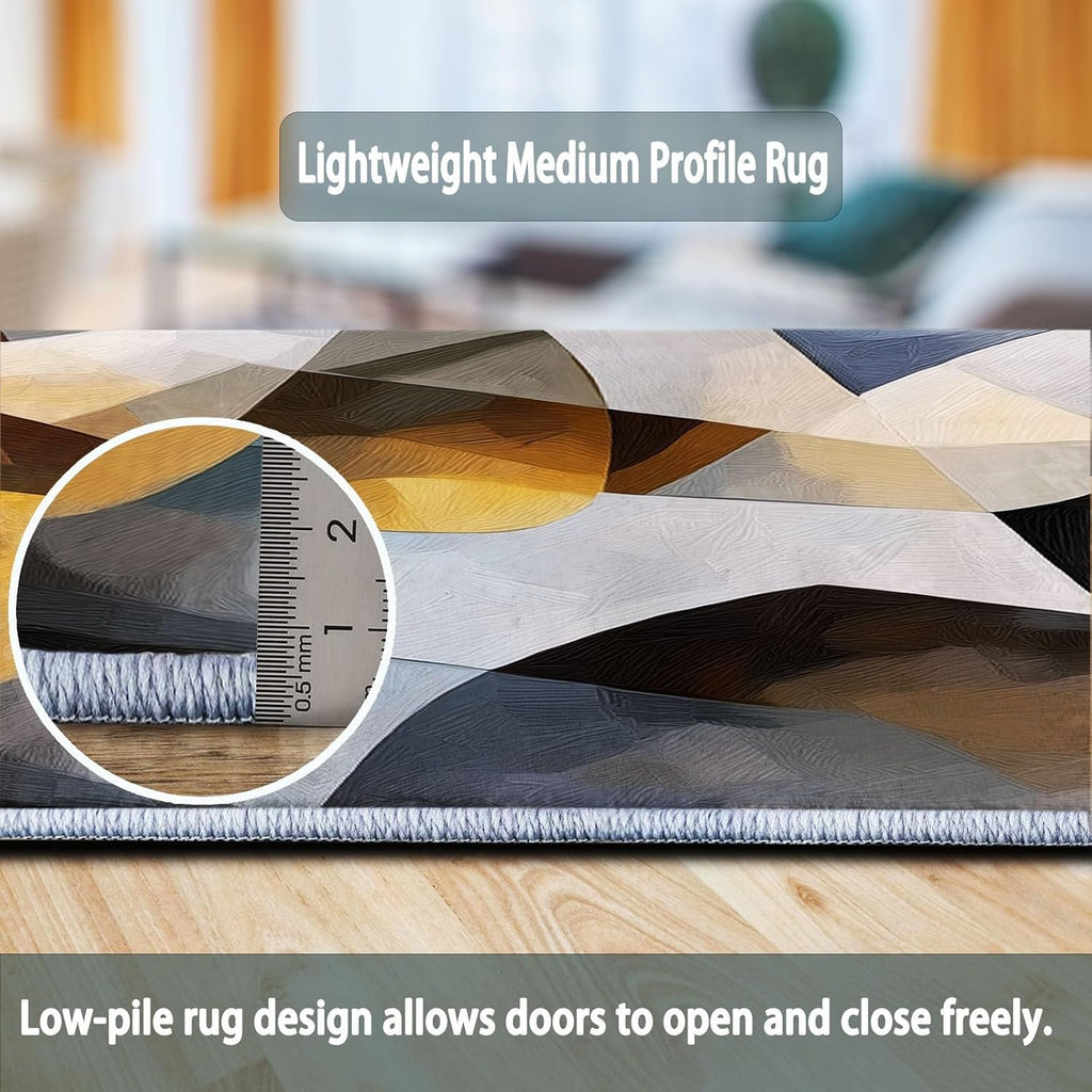 Flannel Anti-Slip Carpet, Music Elements Textures Guitar Girl Printed Design, Flannel Area Rug for Living Room Bedroom Dorm Room Decoration 6 x 9 ft Front Door mat Indoor carpett Colorful