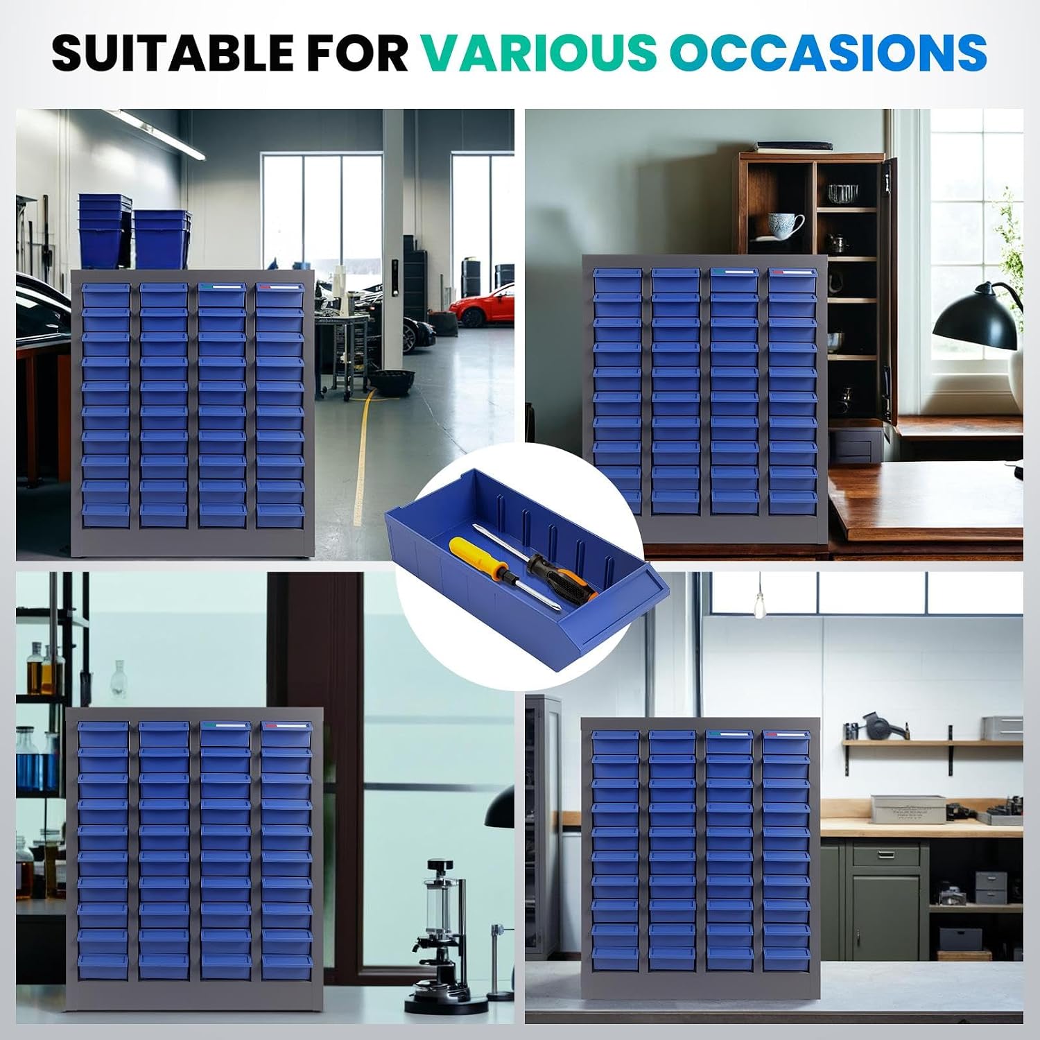 40 Drawers - Part Cabinet, Shelves & Label Stickers - Bolt and Nut Organizer Bolt Bin Cabinets, Durable Steel Tool Storage Cabinet for Garage/Workshop Small Parts/Hardware Organization (40 Drawer)