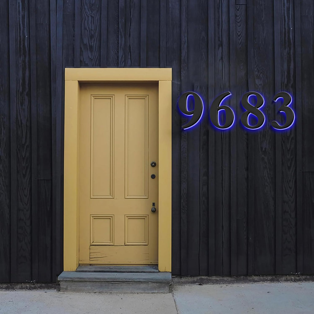 Backlit Lighted LED Home Address Numbers, Stainless Steel House Address Signs, Modern Illuminated LED House Numbers, Lighted House Numbers For Outside,16 Inch/400mm,7