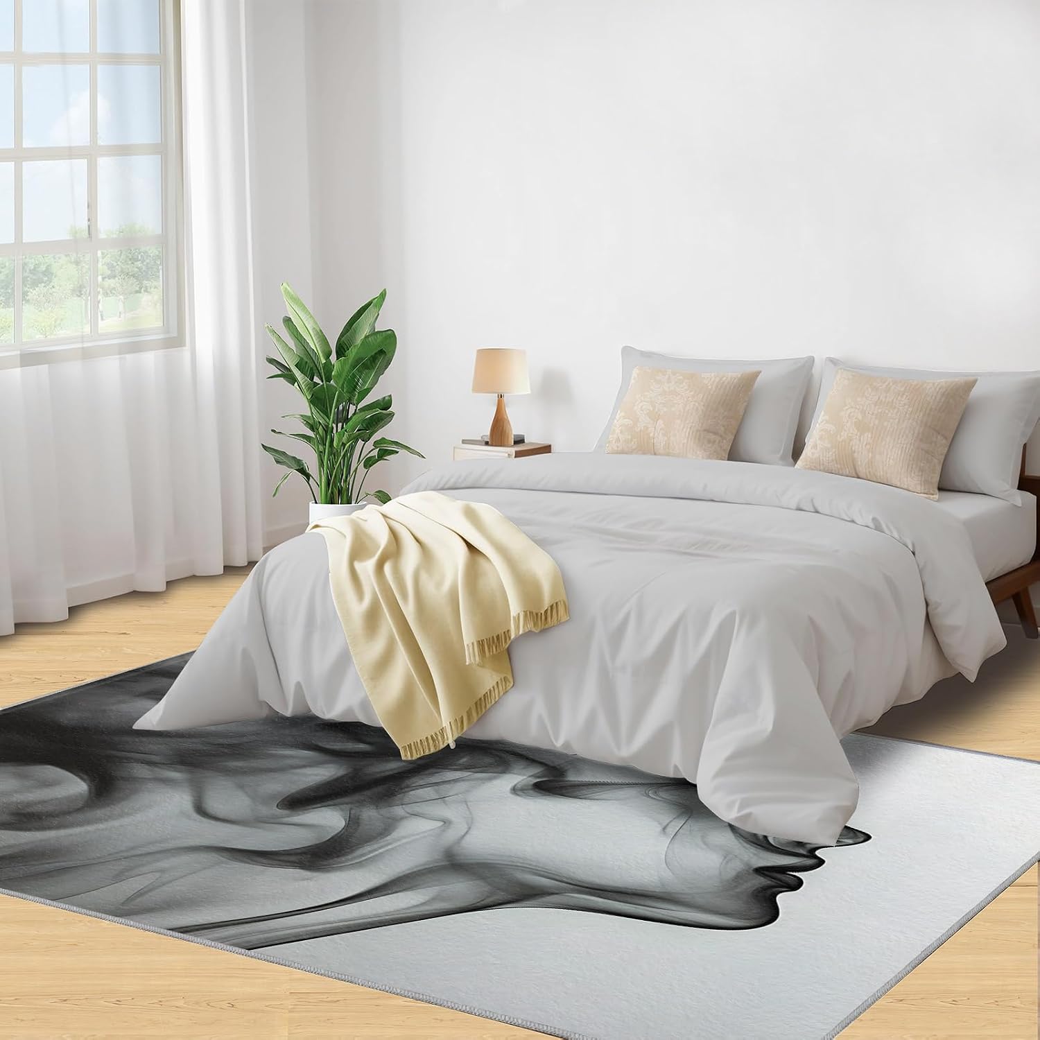 6x8 Abstract Woman Classroom Rugs - Line Art Playroom Rug, Simple Carpet Area Rug for Girls Bedroom Kids Room Basement Office Classroom