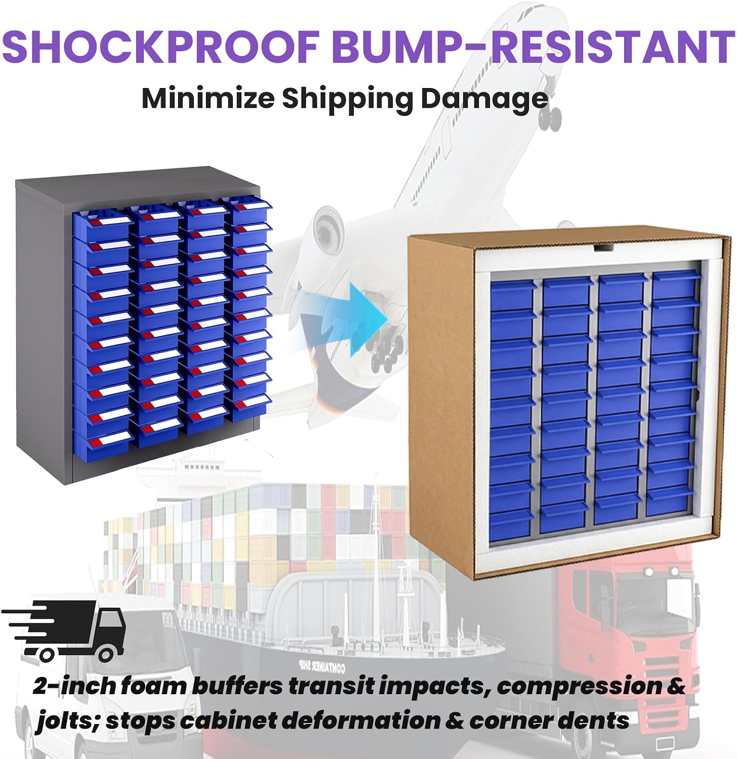 40 Drawers Nut and Bolt Organizer, 25' H x 21' D x 9' W Bolt and Nut Tool Storage Cabinet with Acrylic Adjustable Shelves & Label Stickers, Alloy Steel Parts Cabinet for Workshop Garage Organizer