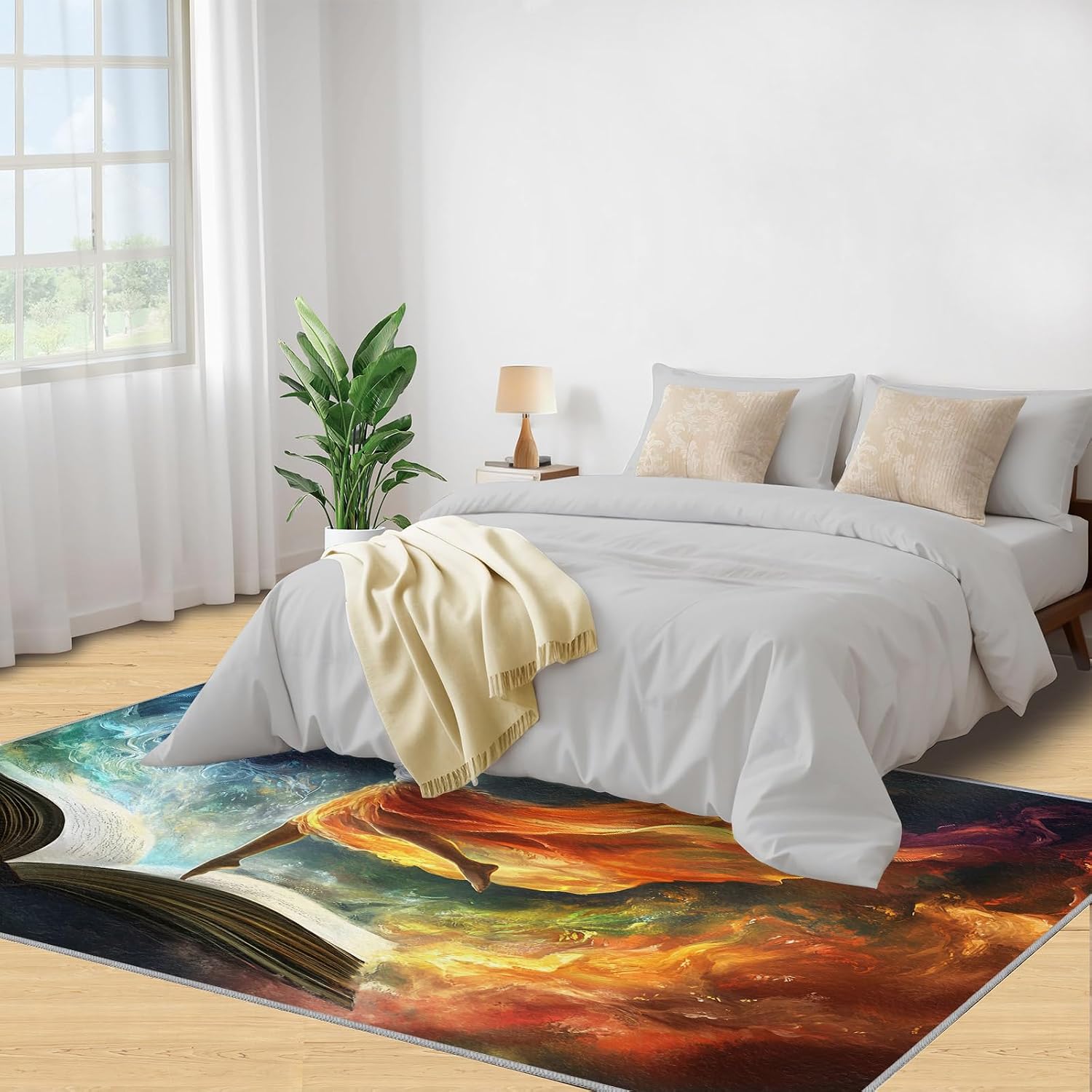 6x8 Dancer Area Rug - Colorful Abstract Large Rugs for Living Room, Fantasy Oil Painting Carpet Area Rug for Girls Bedroom Kids Room Basement Office Classroom