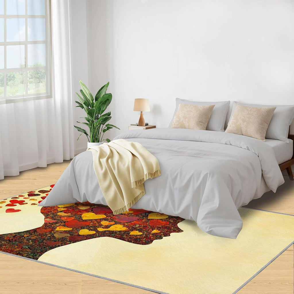 6x8 Abstract Area Rug - Romantic Large Rugs for Living Room, Woman Carpet Area Rug for Girls Bedroom Kids Room Basement Office Classroom
