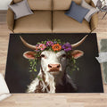 Cow Rug 6x8, Farm Cattle Rugs for Bedroom, Rural Animals Rugs for Living Room, Home Decor Area Rug, Non-Slip Machine Washable Carpet