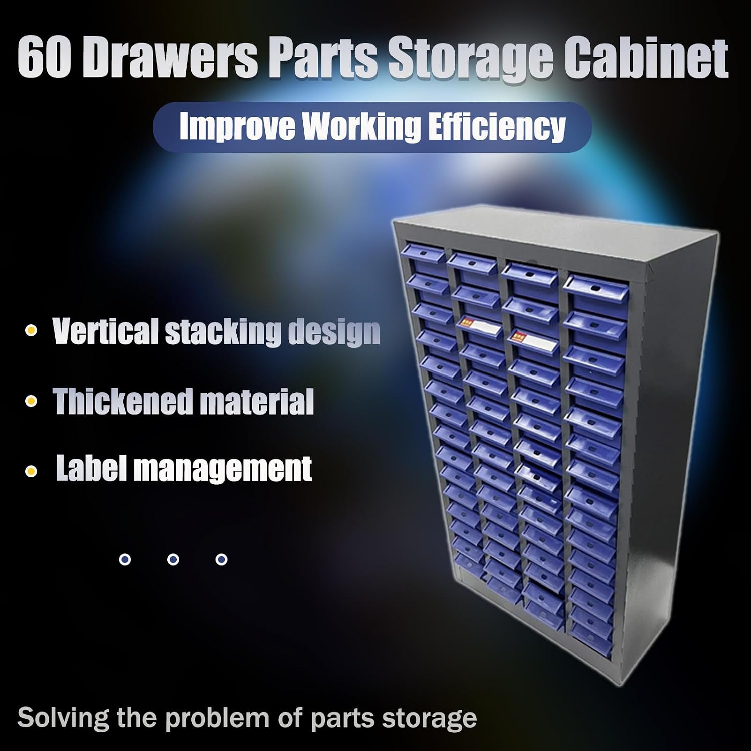 Part Cabinet 60 Drawers Bolt and Nut Tool Storage Cabinet Hardware Organization Shelves Office Supplies