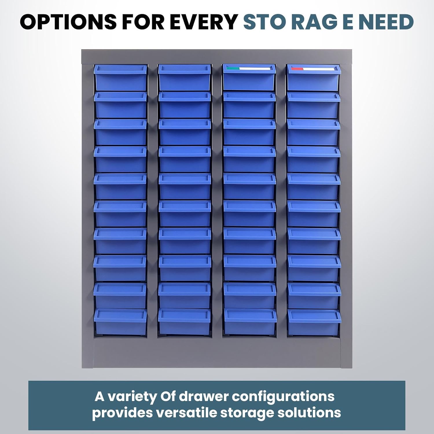 40 Drawers Parts Cabinet Organizer with Metal Frame and ABS Drawers - Bolt Organizer Storage for Nut and Bolt Hardware