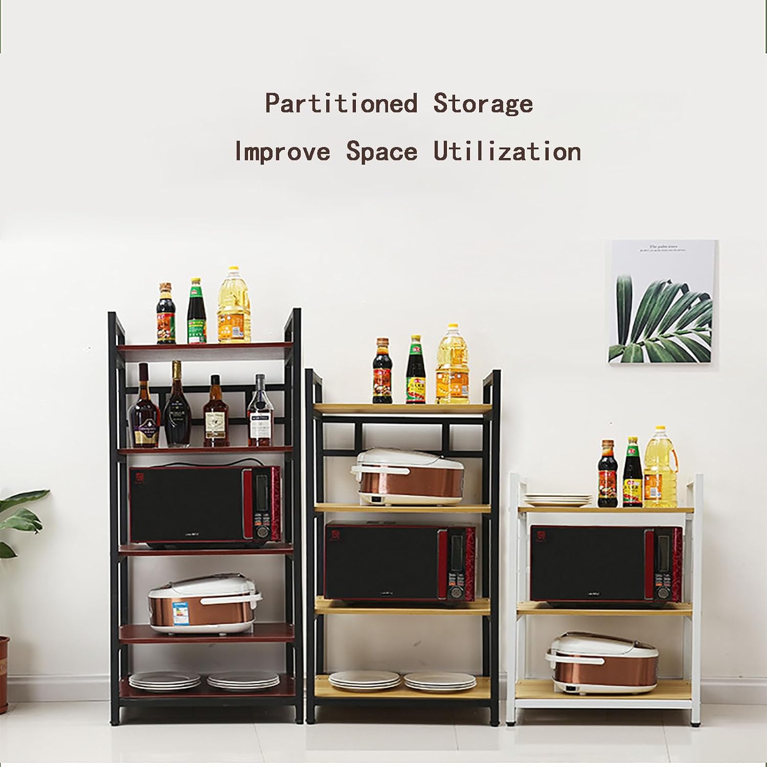 JSWHYBD Storage Shelves，Kitchen Storage，Bakers Rack Storage Rack Metal Shelving Units and Storage Pantry Shelves Laundry Bathroom Kitchen Pantry Closet 50 * 45 * 120 White
