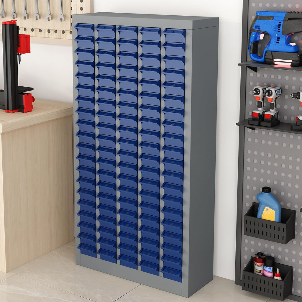 100-Drawer Parts Storage Cabinet – Multi-Purpose Organizer for Screws, Bolts, Nails, Craft Supplies, Legos, Makeup & Tools – Compact Plastic Drawer Unit for Garage, Workshop, Classroom & Home