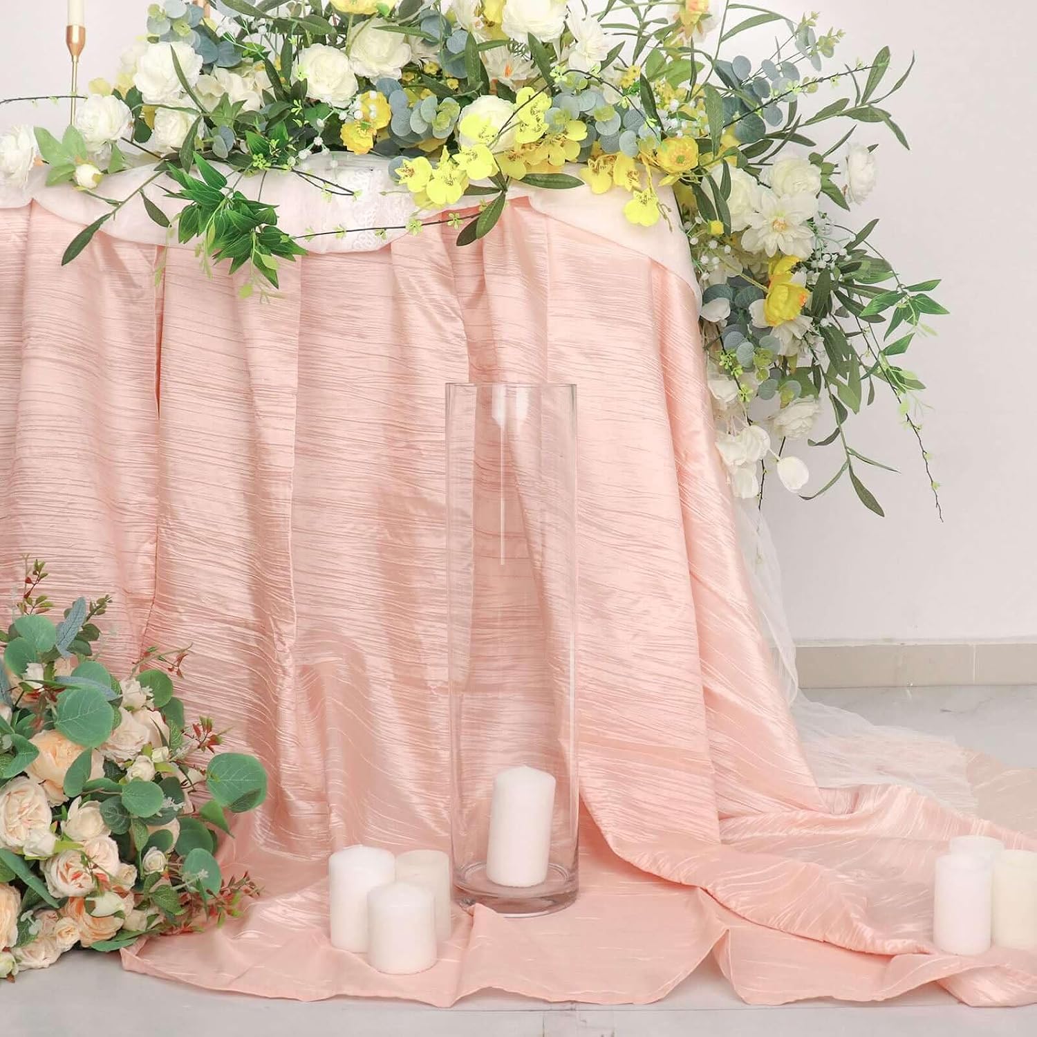 Efavormart 6pcs/Set 20' Tall Cylinder Glass Centerpiece Flower Candle Vase for Wedding Party Banquet Events Centerpiece Decoration