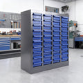40 Drawers Nut and Bolt Organizer, 25' H x 21' D x 9' W Bolt and Nut Tool Storage Cabinet with Acrylic Adjustable Shelves & Label Stickers, Alloy Steel Parts Cabinet for Workshop Garage Organizer
