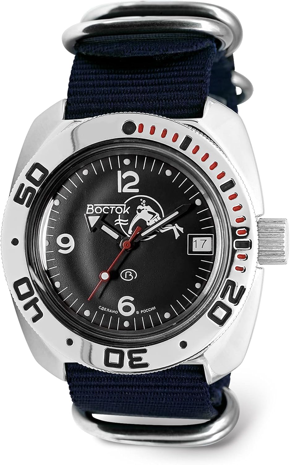 VOSTOK | Scuba Dude Amphibian Automatic Self-Winding Russian Diver Wrist Watch | WR 200 m | Amphibia 710634 |Fashion | Business | Casual Men's Watches