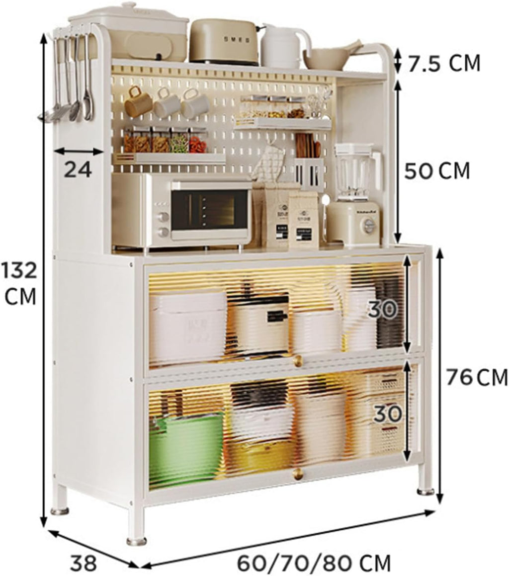 Bakers Rack with Storage, 5-Tier Microwave Stand, Lkitchen Organizers and Storage Rack, for Garage Pantry Home Kitchen Spices, Pots, and Pans Floating Shelves