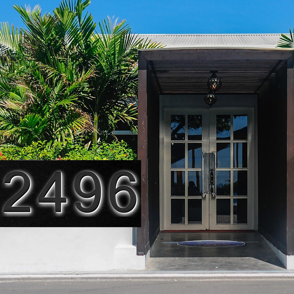 Backlit LED Illuminated Address Number Sign, Stainless Steel Hand-Polished For House Address Signs, Waterproof Modern Lighted House Numbers For Outside,18 Inch/450mm,6
