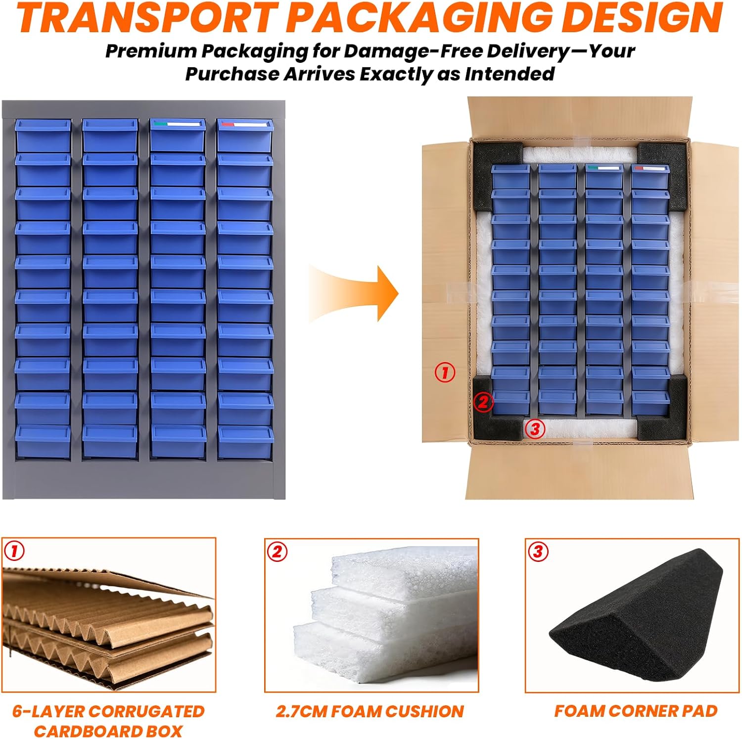 Nut and Bolt Organizer, 75 Drawers Part Cabinet Bolt and Nut Tool Storage, ABS Material Bolts Bin Tool with Drawer Dividers and Labels for Storing Tools and Parts (75-Drawer)
