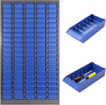 100 Drawer Parts Cabinet, ABS Material Nut and Bolt Organizer, Bolt Bins Organizer for Shop with Shelf and Label, Bolt Bins for Storing Sample, Metals and Electronic Element, Blue