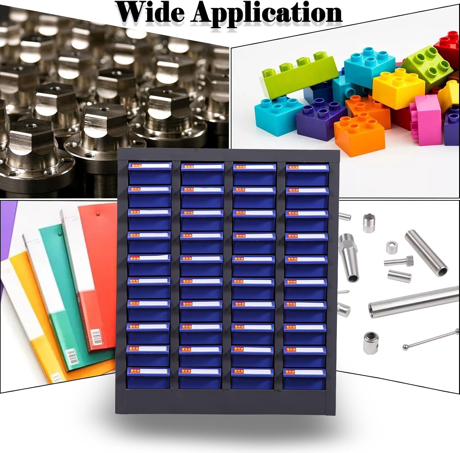 40 Drawers Parts Cabinet Steel Parts Cabinet Nut and Bolt Organizer Bolt Bin Storage Organizer with Partitions and Labels