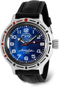 VOSTOK | GRU Amphibian Automatic Self-Winding Russian Diver Wrist Watch | WR 200m | Amphibia 420866 | Blue Dial 40mm Mechanical Watch | Luminous dots