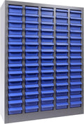 75 Drawer Parts Cabinet, ABS Material Nut and Bolt Organizer, Bolt Bins Organizer for Shop with Shelf and Label, Bolt Bins for Storing Sample, Metals and Electronic Element, Blue