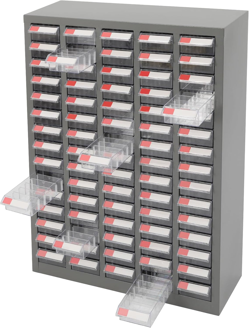 75 Drawers Parts Cabinet Bolt and Nut Tool Storage Cabinet Part Organization Shelves with Practical Tags & Dust Sheets for Tool Hardware Storage, 25.6' W x 8.7' D x 34' H