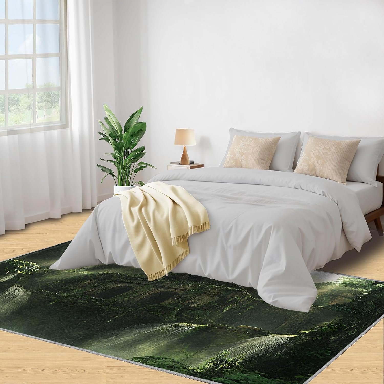 6x8 Jungle Ruins Area Rug - Ancient Ruins Large Rugs for Living Room, Lost Civilization Carpet Area Rug for Girls Bedroom Kids Room Basement Office Classroom