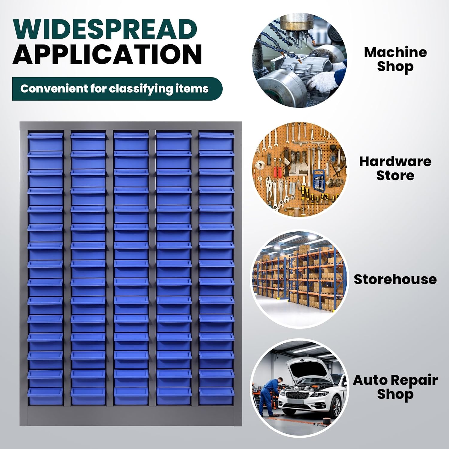 Parts Cabinet 75 Drawers with Dividers and Labels,Stainless Steel Bolt Box Organizer,ABS Material Drawer,26'x8.66'x35.4'Nuts and Bolts Organizer for Store,Toys,Parts,Screws (Classic 75 Drawers)