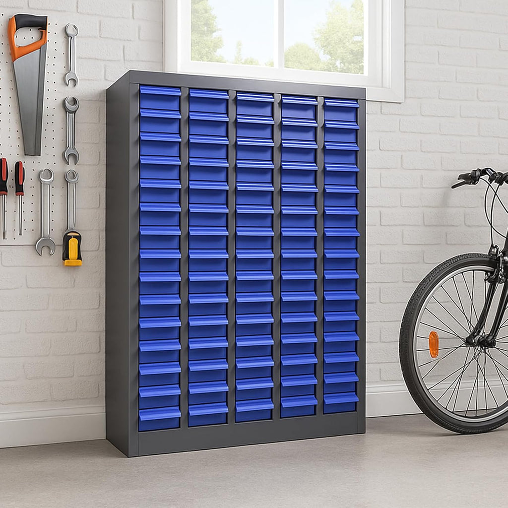 75-Drawer Bolt Bin, Small Parts Organizer, Nut and Bolt Organizer, Metal Storage Cabinet for Garage, Workshop, Home & Office, Tool Cabinet with Drawer