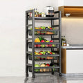 Rolling Kitchen Microwave Cart with Wheels Heavy Duty Metal Shelves Bakers Rack Storage Unit Versatile Fruit Vegetable Basket Ideal for Living Room Dining Room Coffee Bar