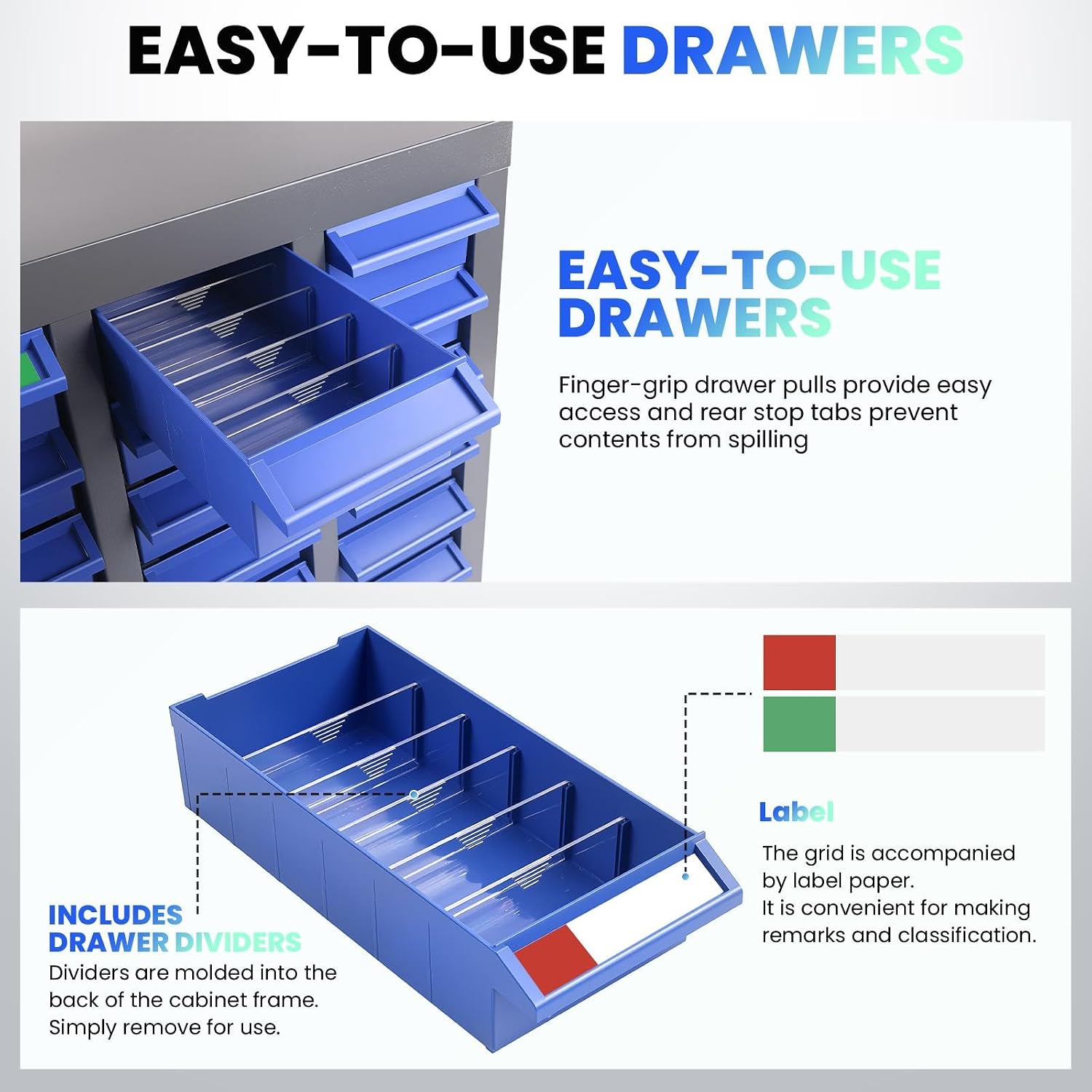 100 Drawers Versatile Parts Cabinet, Professional Nut and Bolt Organizer with Bolt Bins Storage System, Essential Hardware Organizer for Workshop, Garage & Home Studio