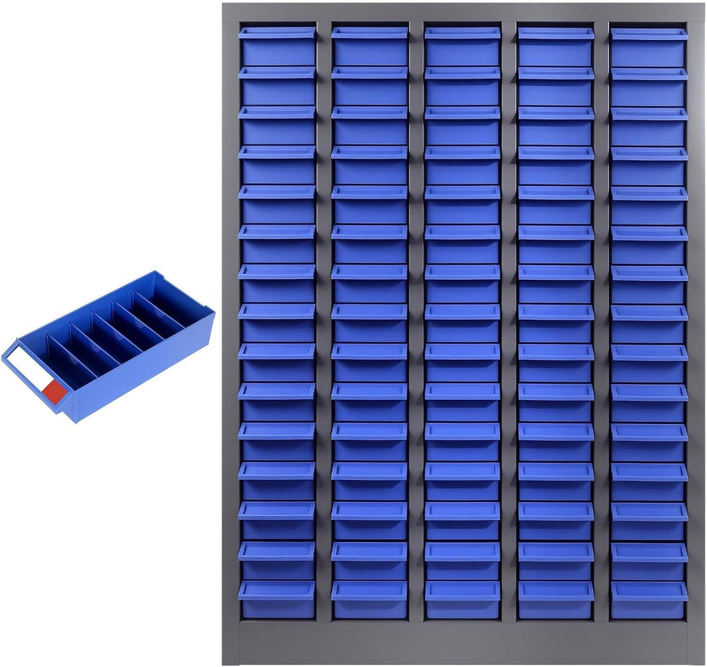 75-Drawer Nut and Bolt Organizer, Small Parts Organizer with Alloy Steel Frame & ABS Drawers, Bolt Bin for Garage, Teacher Toolboxes, Makeup & Workshop, Tool Hardware Storage (75-grid drawer)