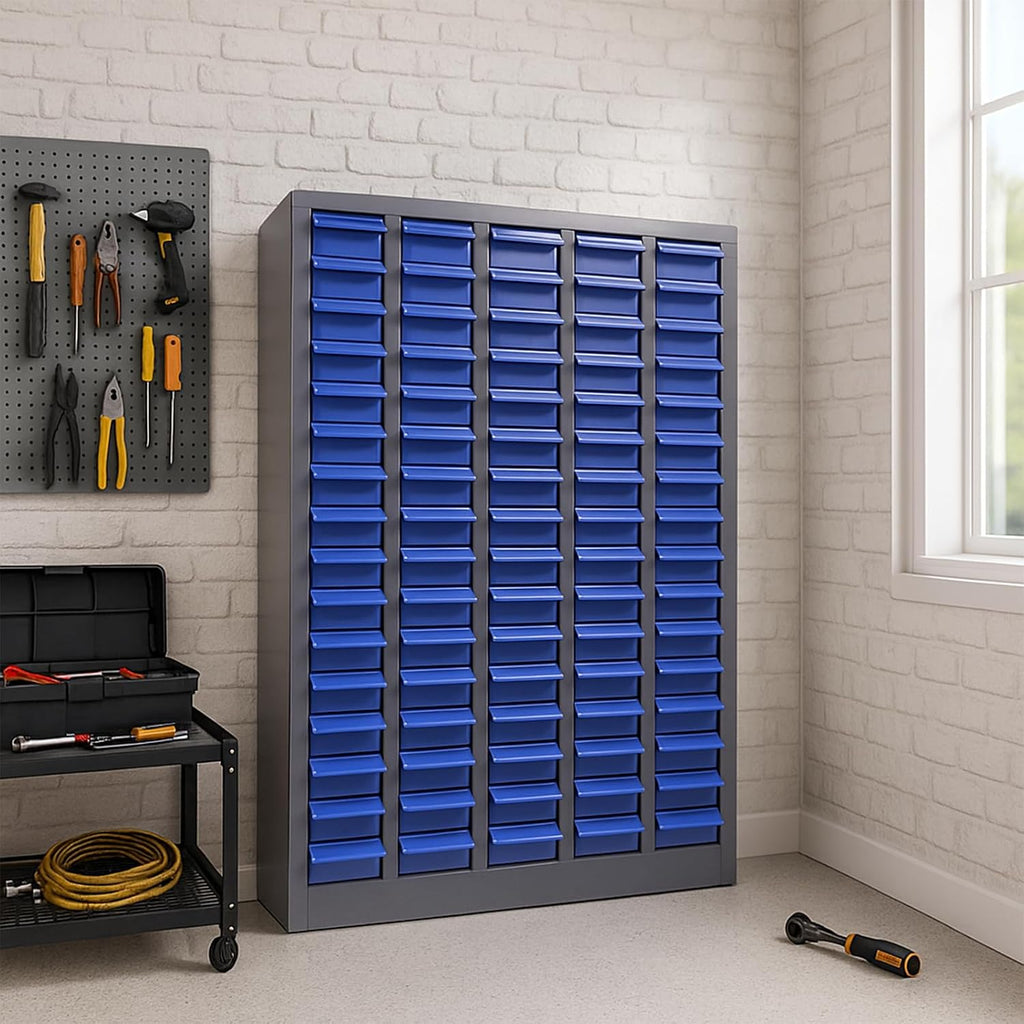 75-Drawer Small Parts Organizer, Nut and Bolt Organizer, Bolt Bin with 75 Drawers, Metal Storage Cabinet Tool Cabinet with Drawer for Garage, Workshop & Home