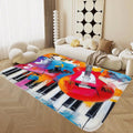 Guitar Rugs for Music Room - Guitar Rug, 6 ft x 8 ft, Abstract Colorful Musical Area, Multicolor, Washable & Non Slip & Soft Large Guitar Home Decor Gifts