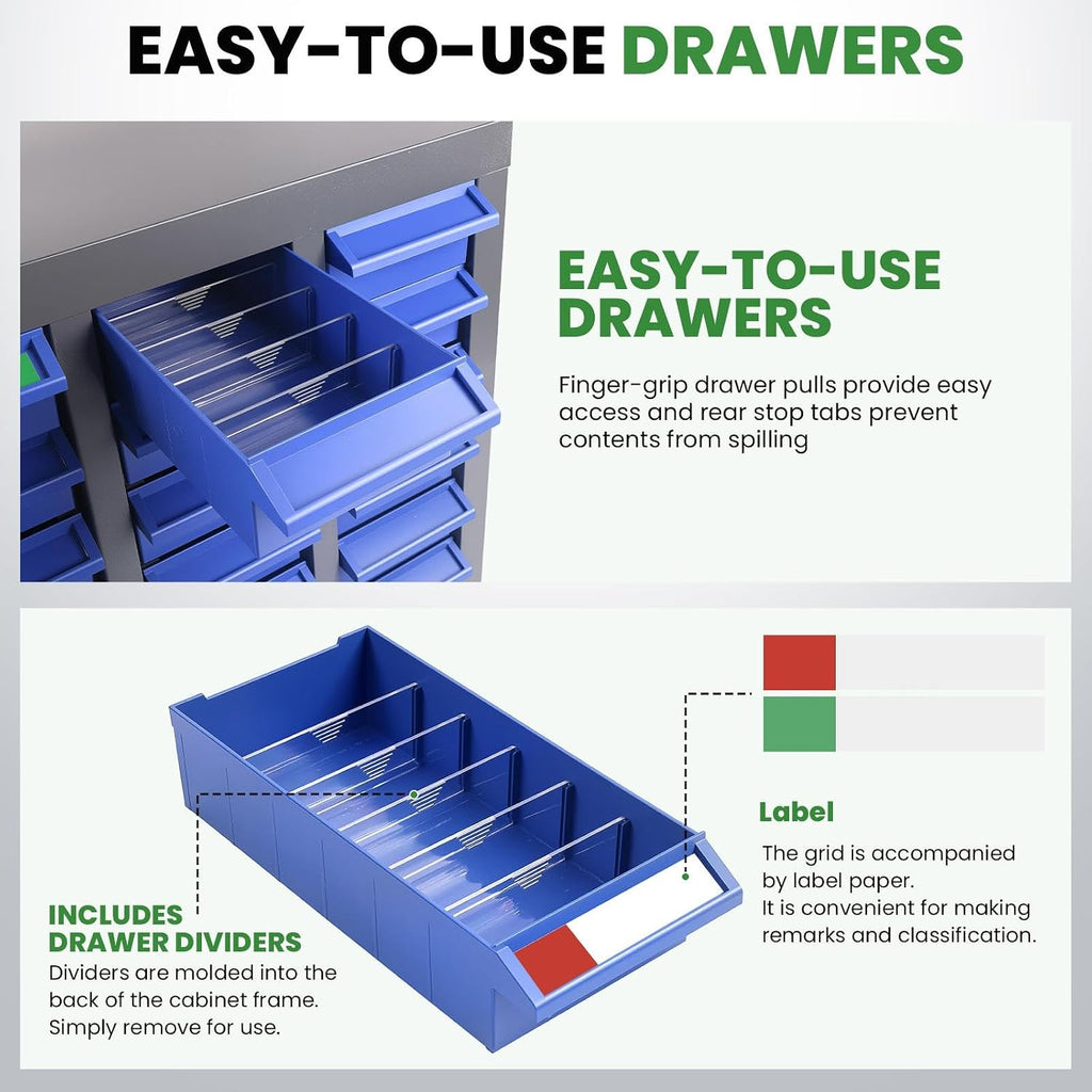 Nuts and Bolts Organizers and Storage 100Drawers - Nuts and Bolts Organizer | Stop Box Pro Design for Toy/Screw Storage | Workshop Must-Have (25.8x46.0 in)