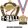 Crown Awards Custom T-Ball Medals, 2 1/4' Shieldz Tball Award Medals with Free Engraving