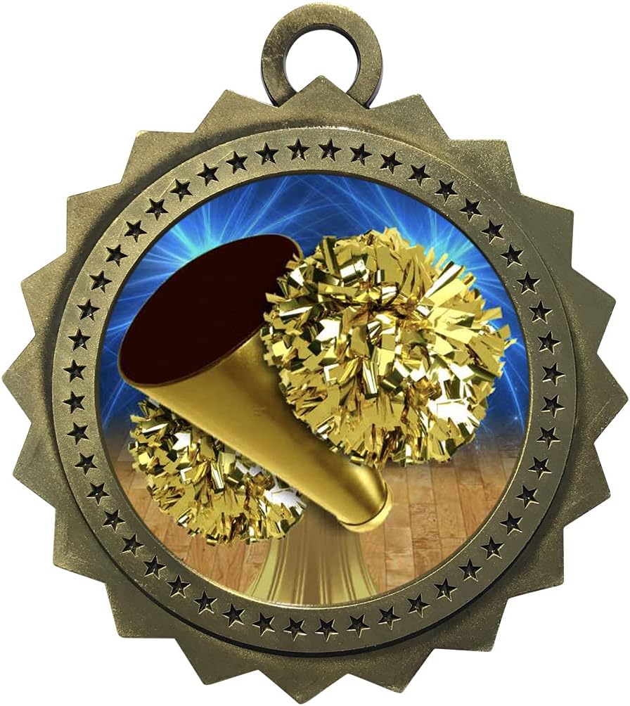 Express Medals 1 to 50 Packs Engraved Personalized Custom Cheerleading Medals Trophy Award with Neck Ribbon Medal Trophies