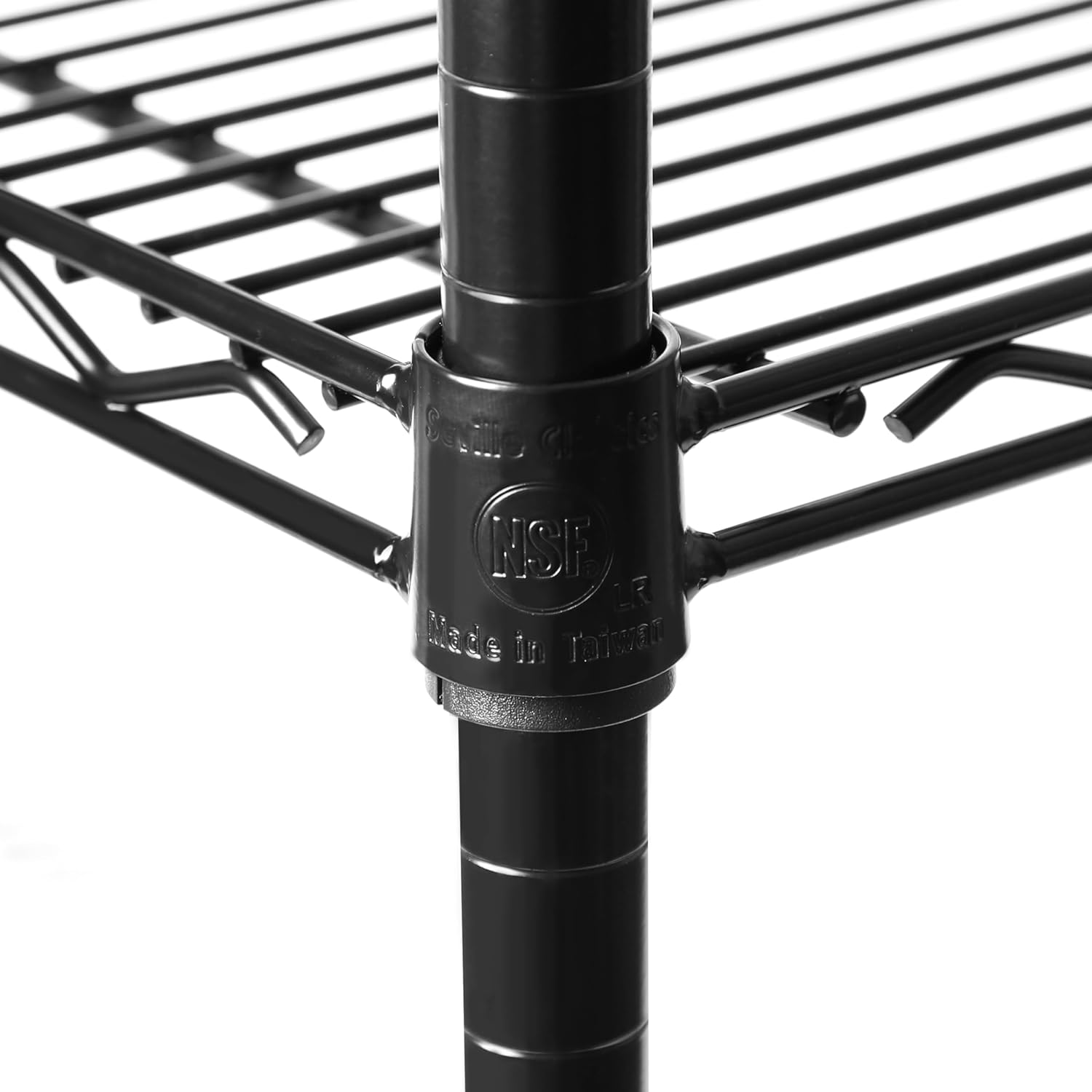 Seville Classics UltraDurable Heavy Duty NSF Solid Steel Wire Rack Storage Unit, Organizer for Garage, Warehouse, Office, Restaurant, Classroom, Kitchen, Black, 5-Tier Shelving, 24' W x 18' D