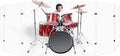 PENNZONI Drum Shield 6ft w/Chrome Hinges, Comes w/ 7 Drum Panels, & Chrome Hinges, Premium Clear Acrylic Panels, Drum Screen
